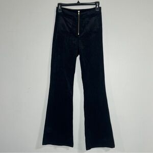 Wild Honey Flared Corduroy Pants Front Zipper and Pockets Black Size Small